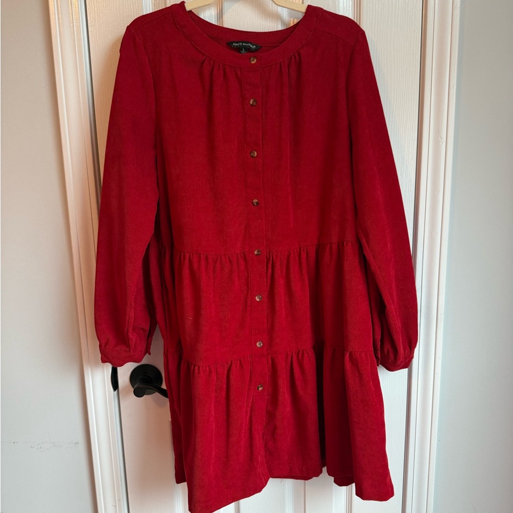 Simply Southern Red Corduroy Dress